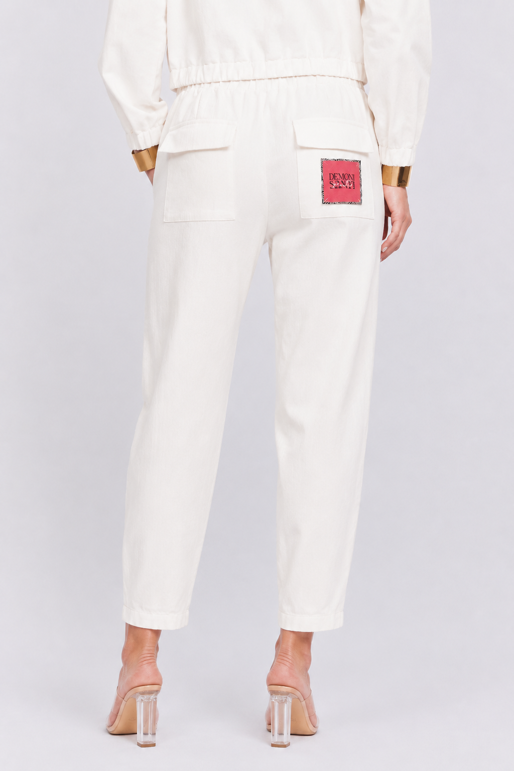 Pantalone Gilda in Denim elasticizzato BIANCO