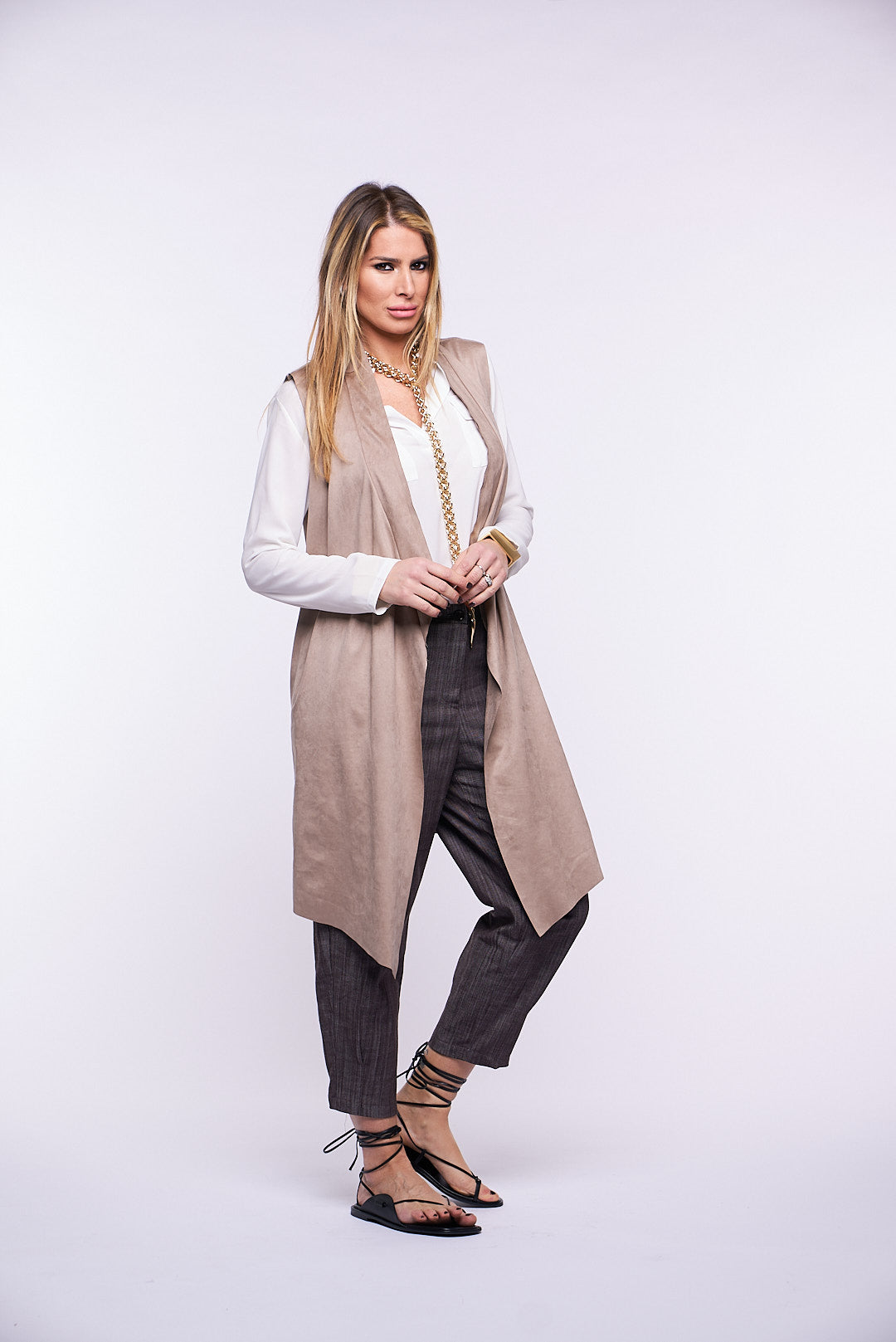 Gilet Momy in Suede effetto dainetto DESERT