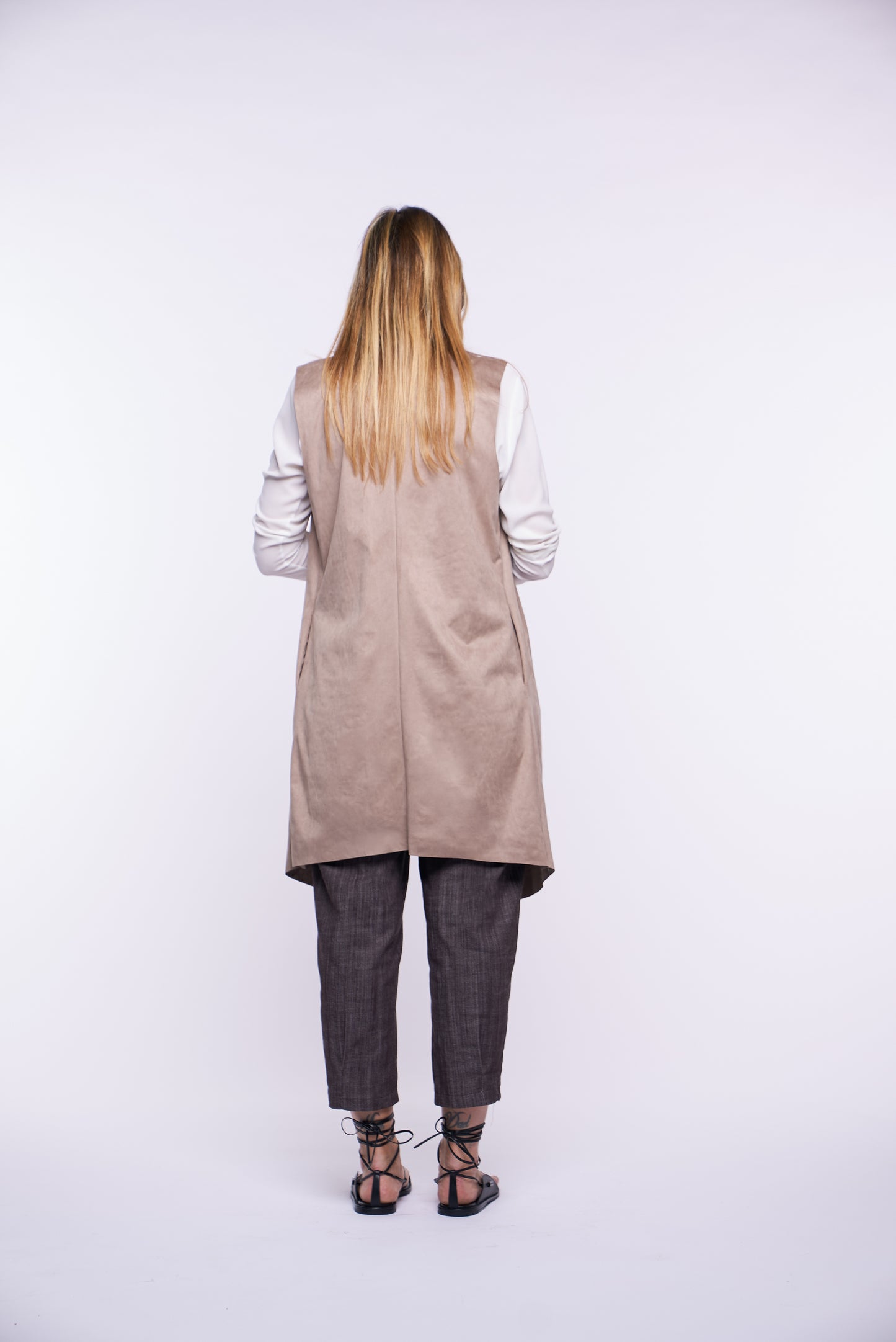 Gilet Momy in Suede effetto dainetto DESERT