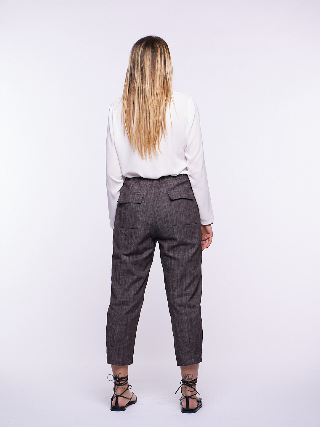 Pantalone Gilda in Denim elasticizzato MARRONE