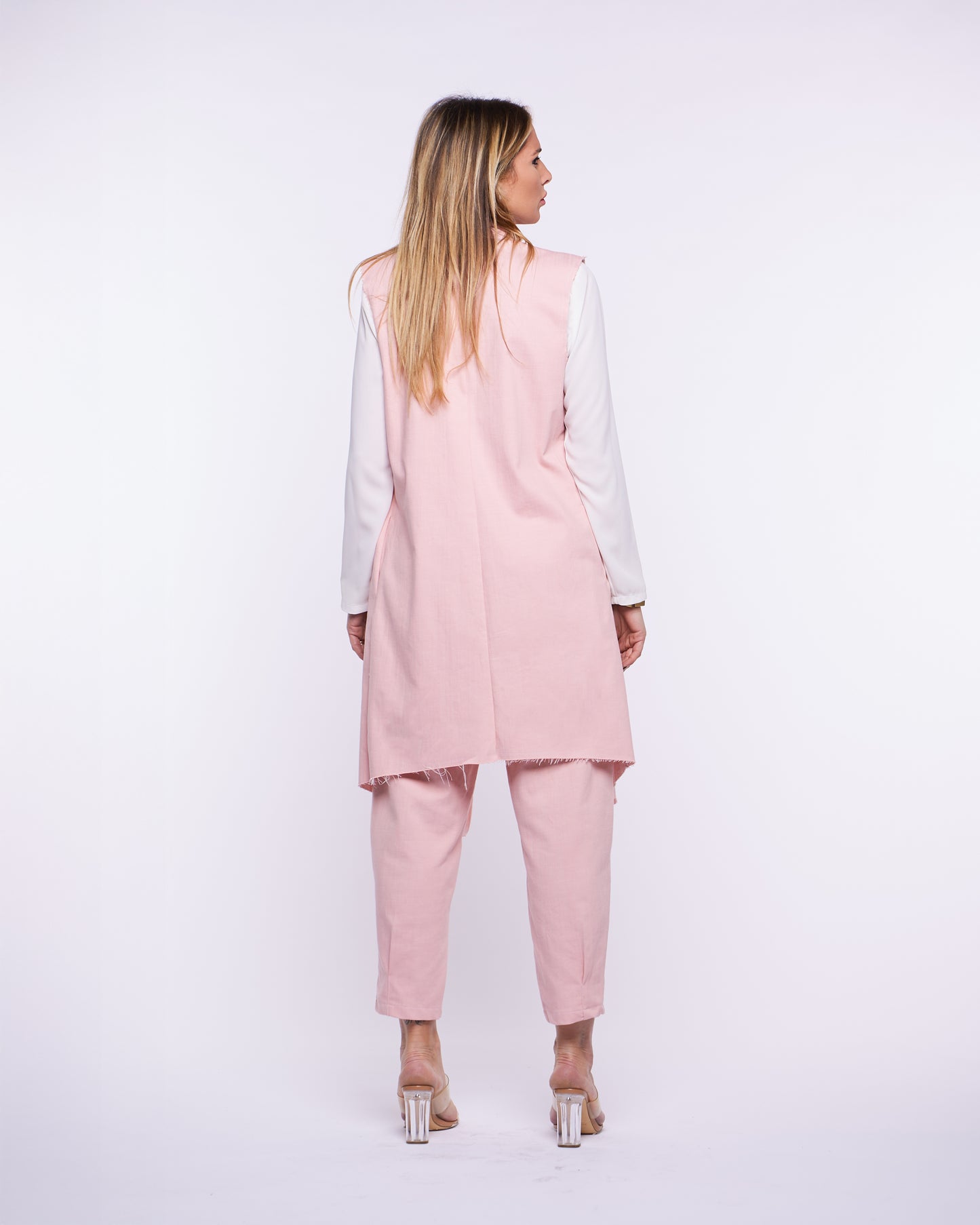Gilet Momy in Denim elasticizzato ROSA