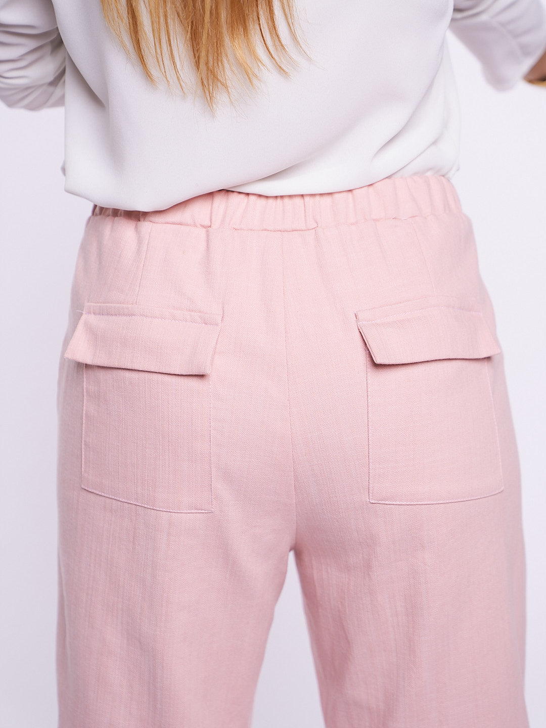 Pantalone Gilda in Denim elasticizzato ROSA