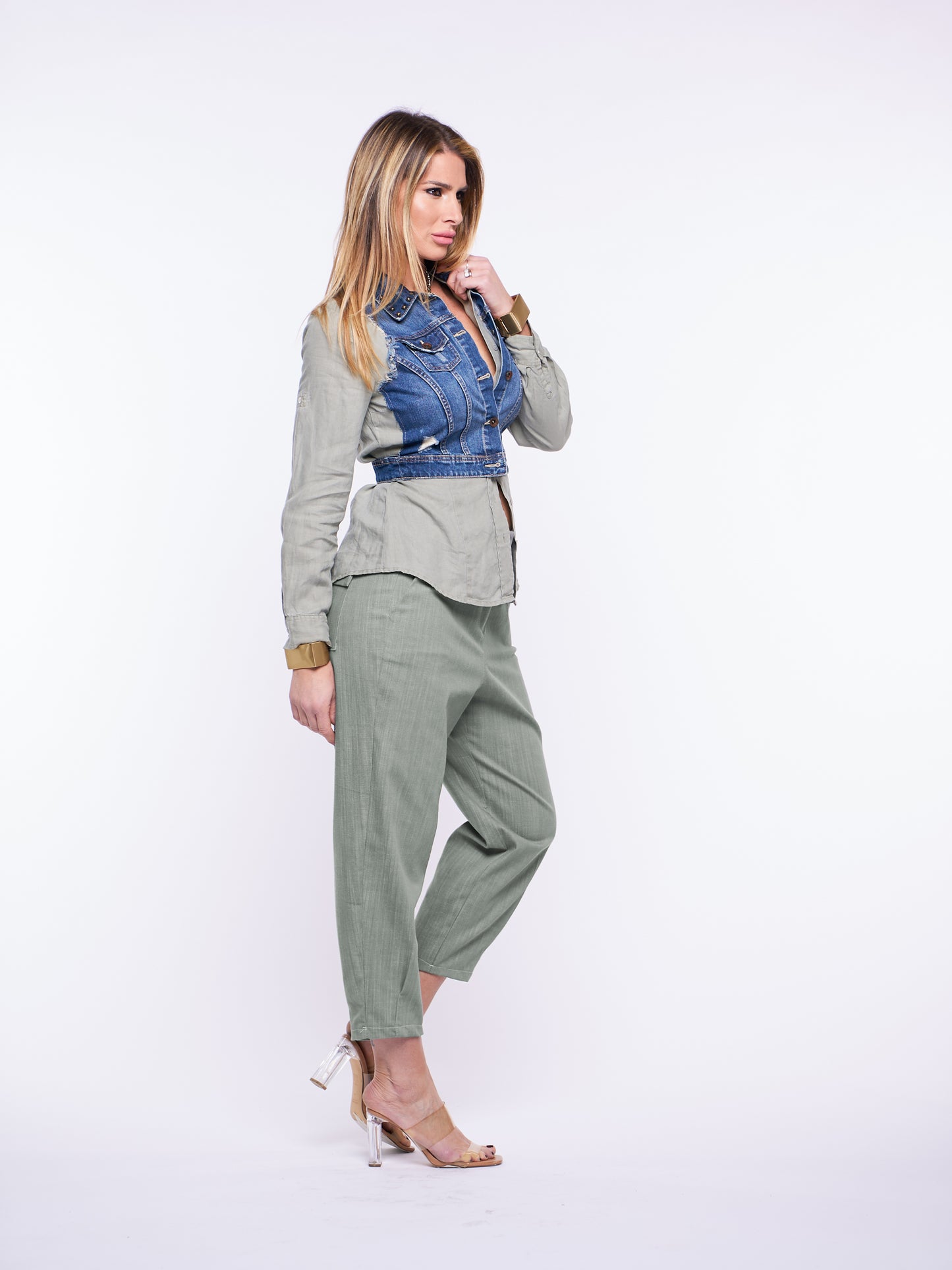 Giacca jeans Mikonos upcycled Misto cotone