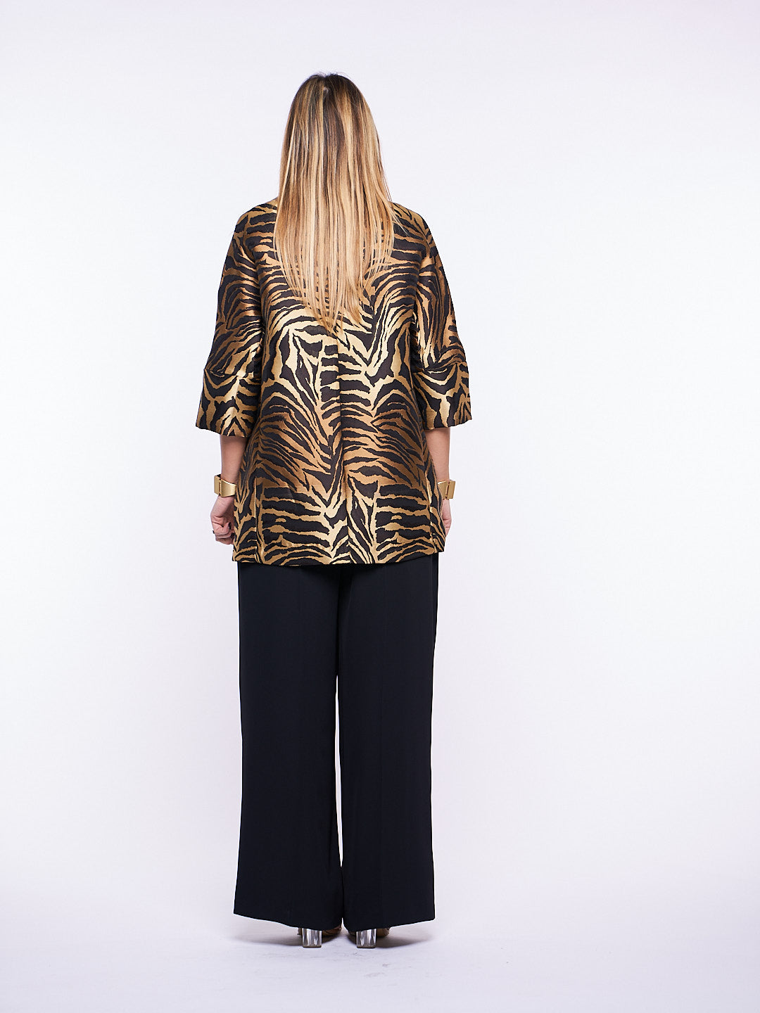 Giacca Cappotto Jackie Jacquard Zebrato Moro