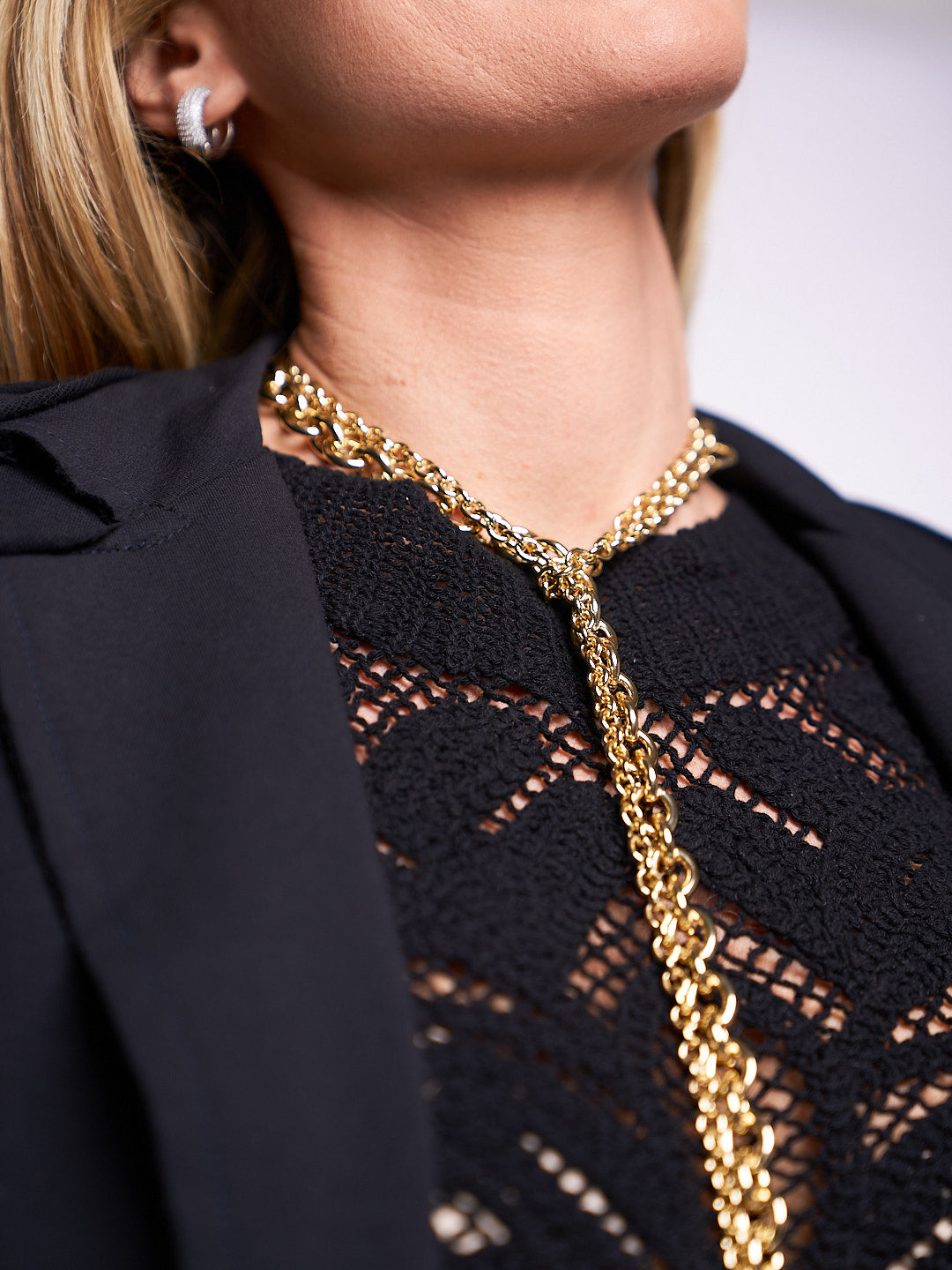 Top Crochet in Cotone NERO