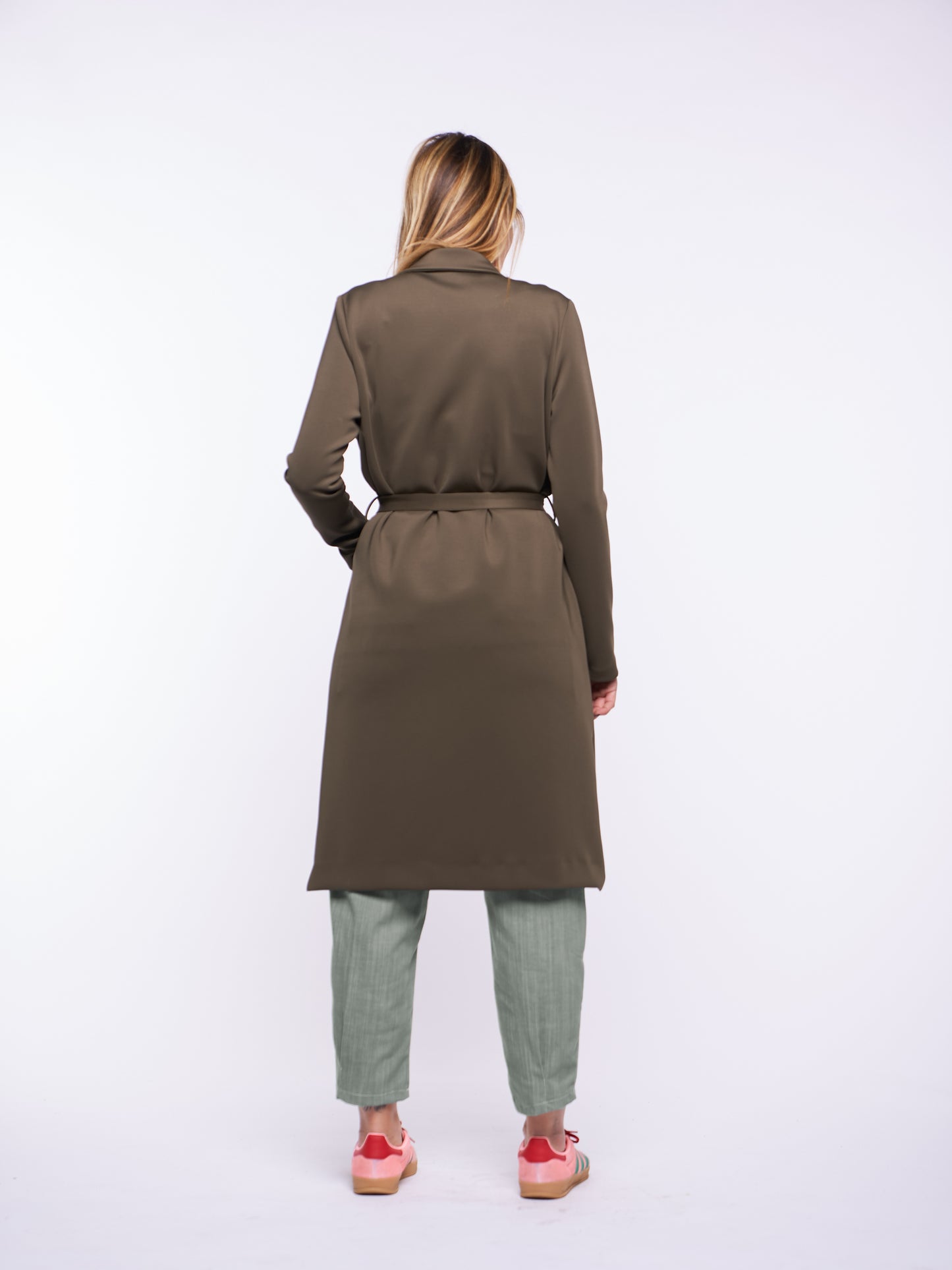 Trench Annabelle in neoprene VERDE MILITARE