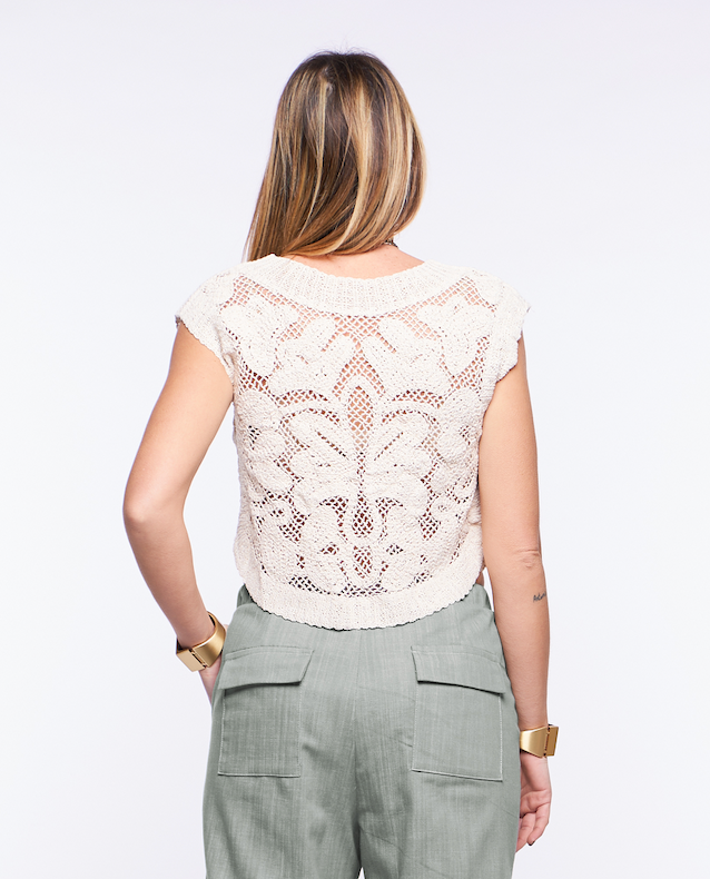 Top Crochet in Cotone VANIGLIA