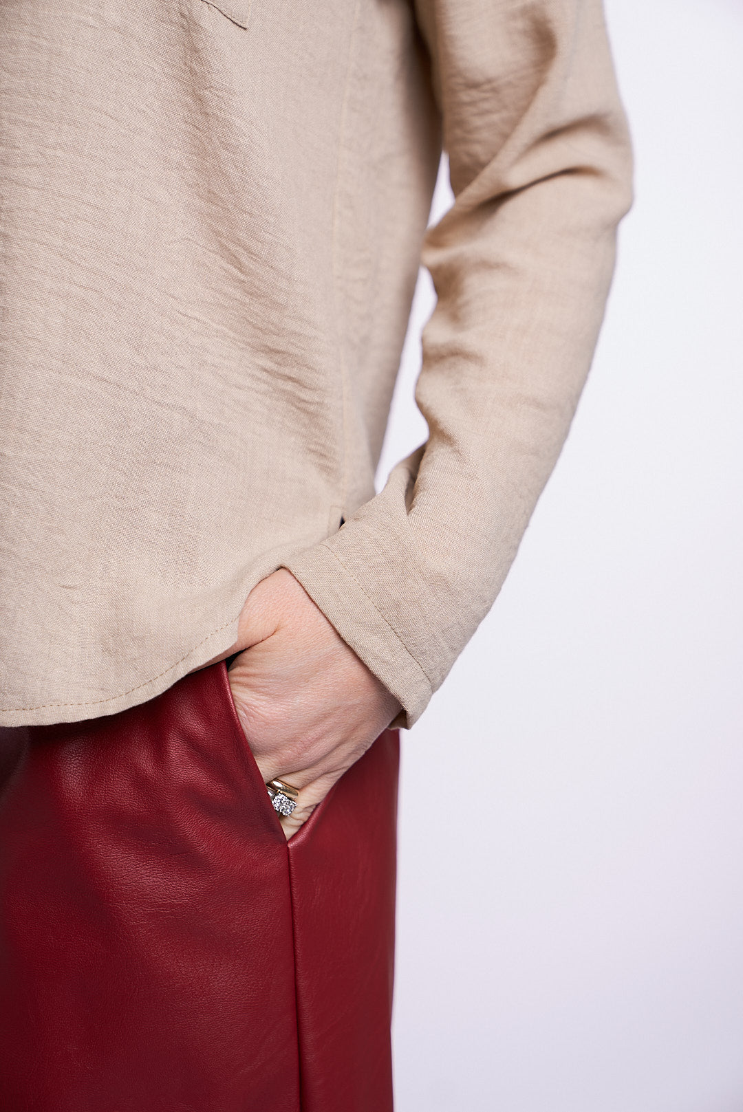 Pantalone Wally Ecopelle BURGUNDY