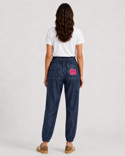 Pantalone Gilda in Denim elasticizzato BLU