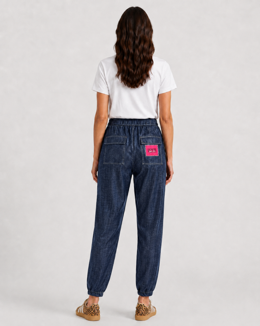 Pantalone Gilda in Denim elasticizzato BLU