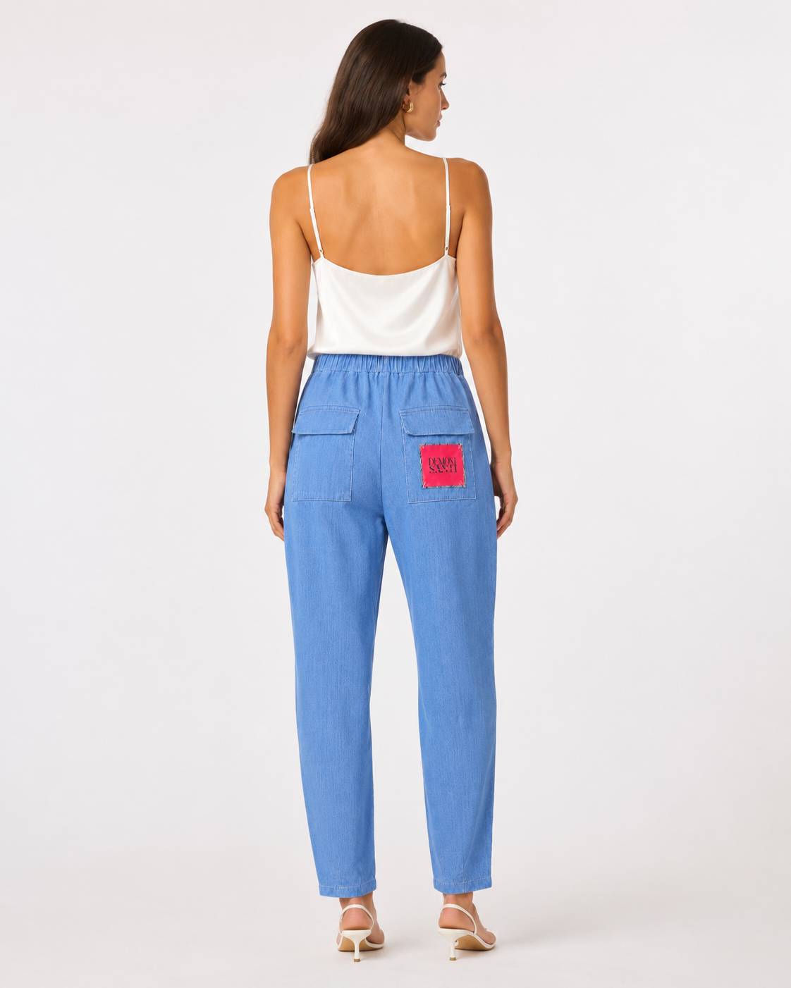 Pantalone Gilda in Denim elasticizzato AZZURRO