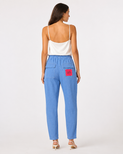 Pantalone Gilda in Denim elasticizzato AZZURRO