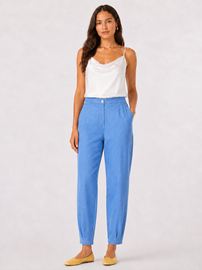 Pantalone Gilda in Denim elasticizzato AZZURRO