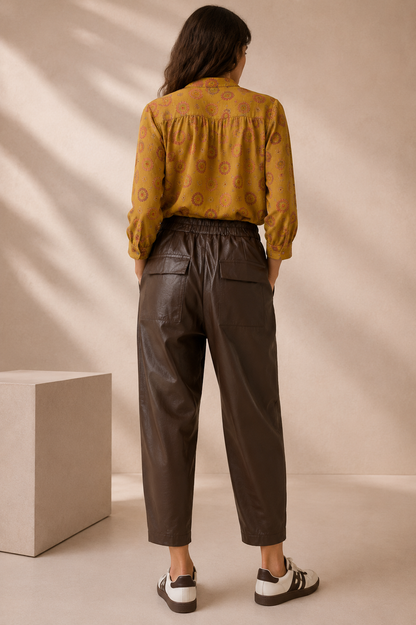 Pantalone Gilda in ecopelle CIOCCOLATO