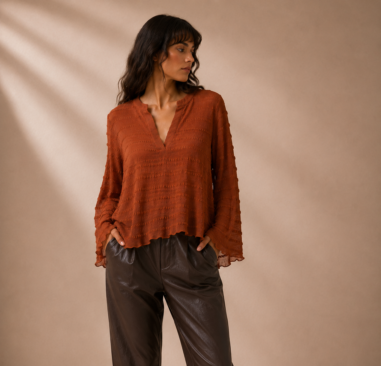 Blusa DANY  in SEERSUCKER TABASCO