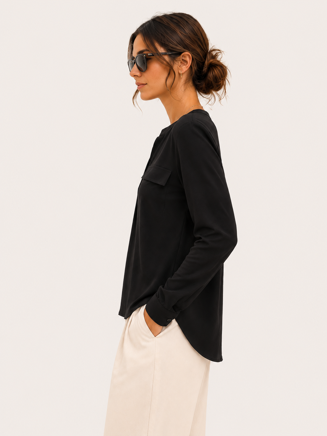 Blusa Mariettella in Doppia Georgette blu