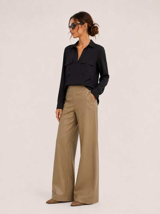 Blusa Mariettella in Doppia Georgette nera