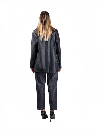 Pantalone Gilda in Denim elasticizzato NERO