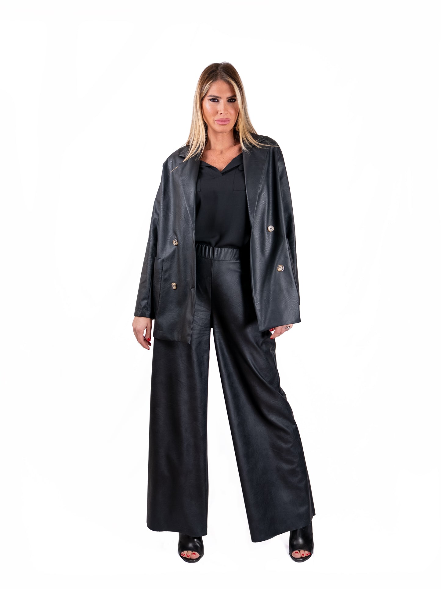 Blusa Cory in Doppia Georgette NERO