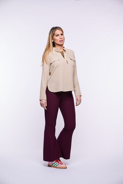 Pantalone Ale Scuba crepe BURGUNDY