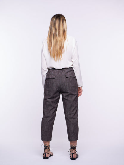 Pantalone Gilda in Denim elasticizzato MARRONE