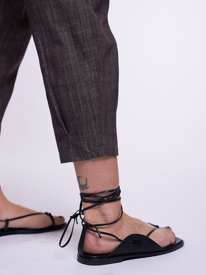 Pantalone Gilda in Denim elasticizzato MARRONE