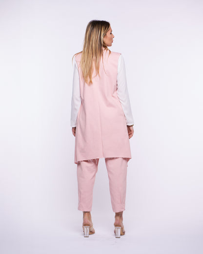 Gilet Momy in Denim elasticizzato ROSA