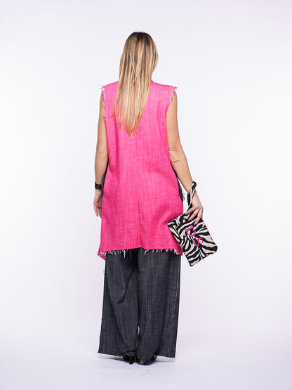 Gilet Momy in Denim elasticizzato con paillettes