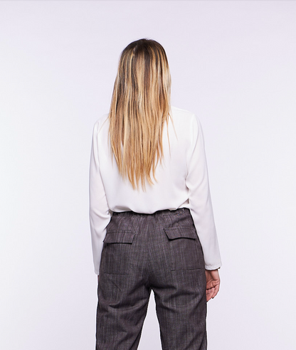 Blusa Cory in Doppia Georgette BIANCO