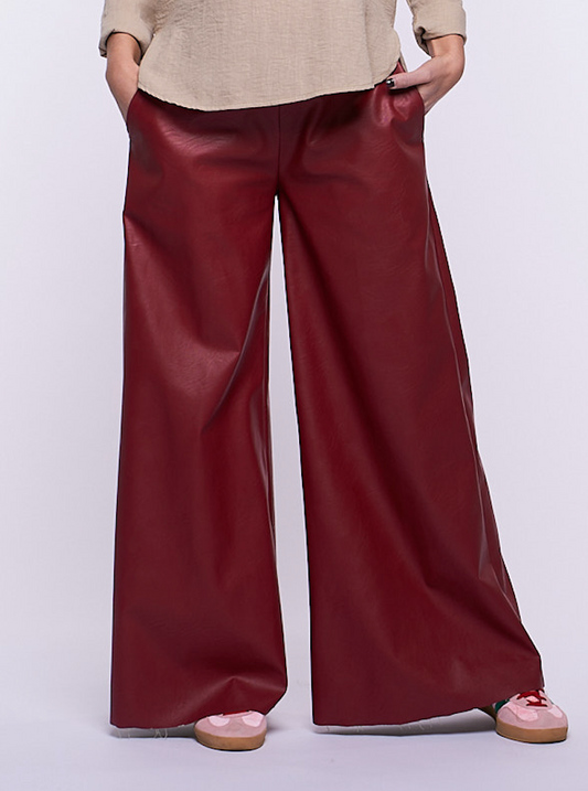 Pantalone Wally Ecopelle BURGUNDY