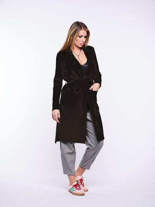 Trench Annabelle in neoprene NERO