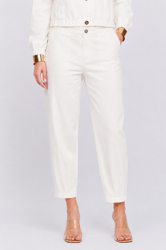 Pantalone Gilda in Denim elasticizzato BIANCO